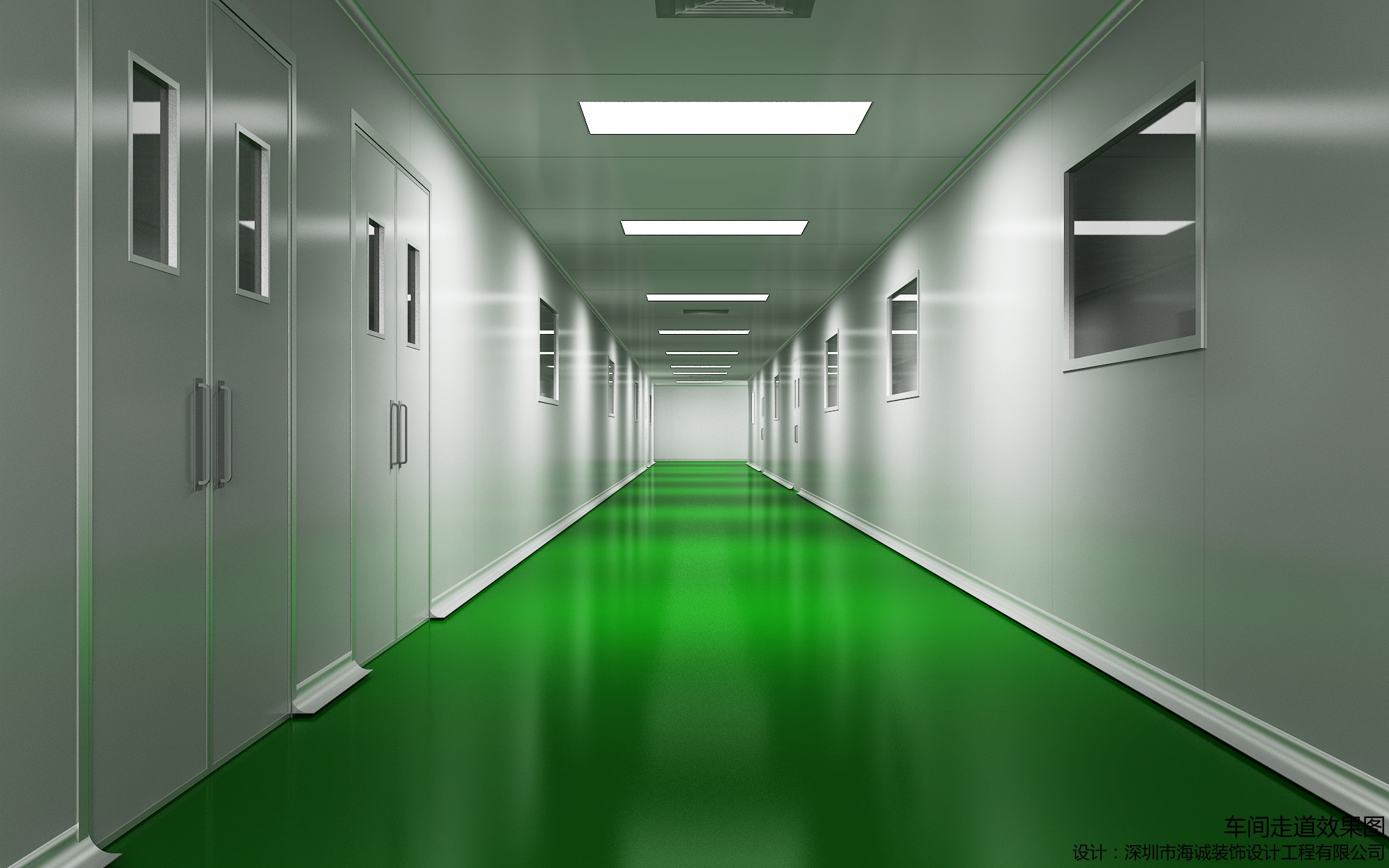 潔凈廠(chǎng)房車(chē)間效果圖